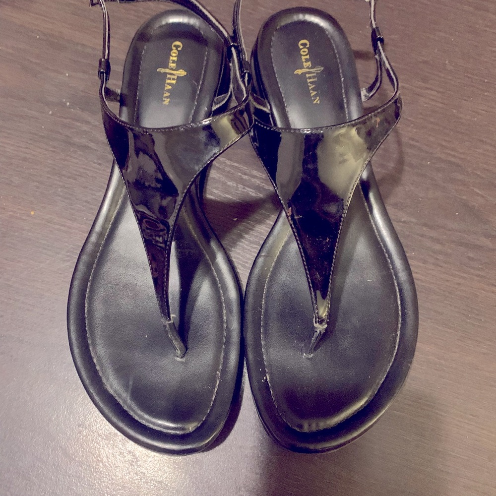 New Cole Haan Bria Nike Air Patent Leather sandals.